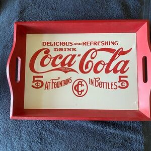 Coca-Cola Advertising Serving Tray Coasters and Napkin/Utensil Holder